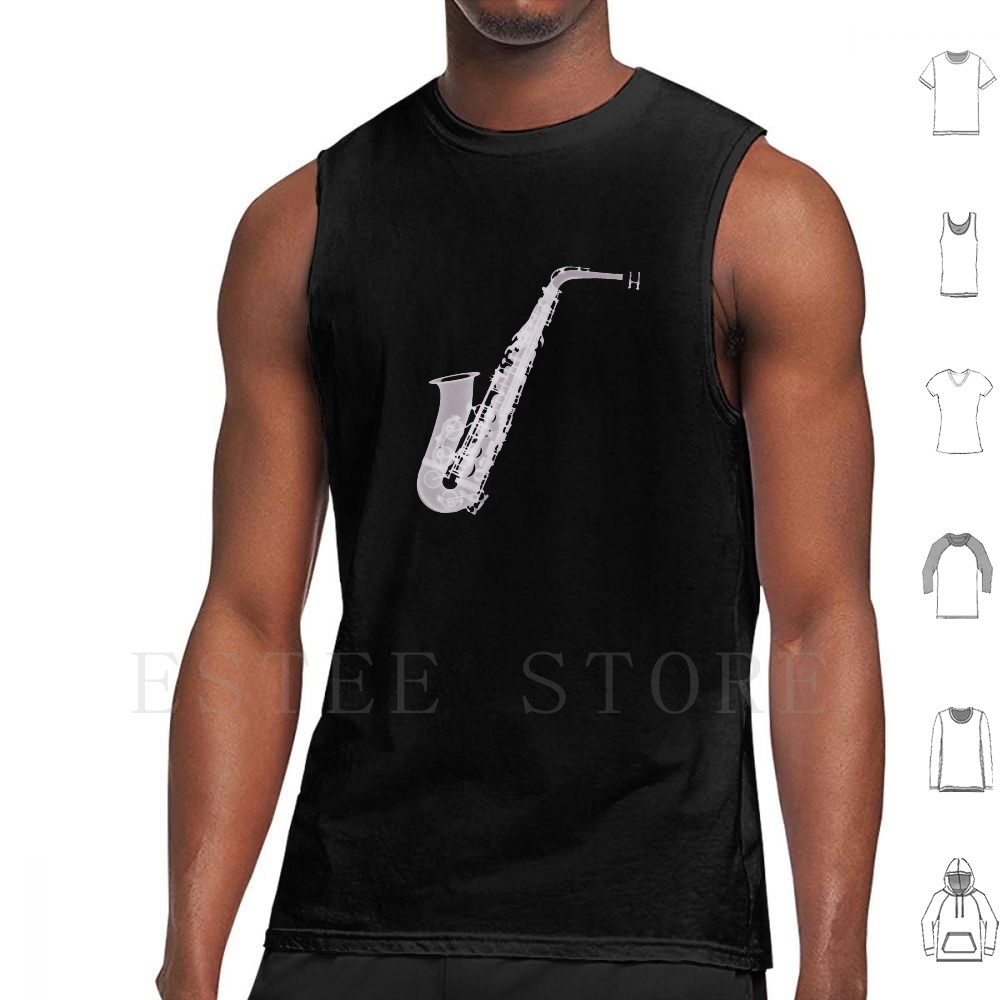 Musical Instrument Images - Saxophone-X-Ray Tank Tops Vest Sleeveless Music