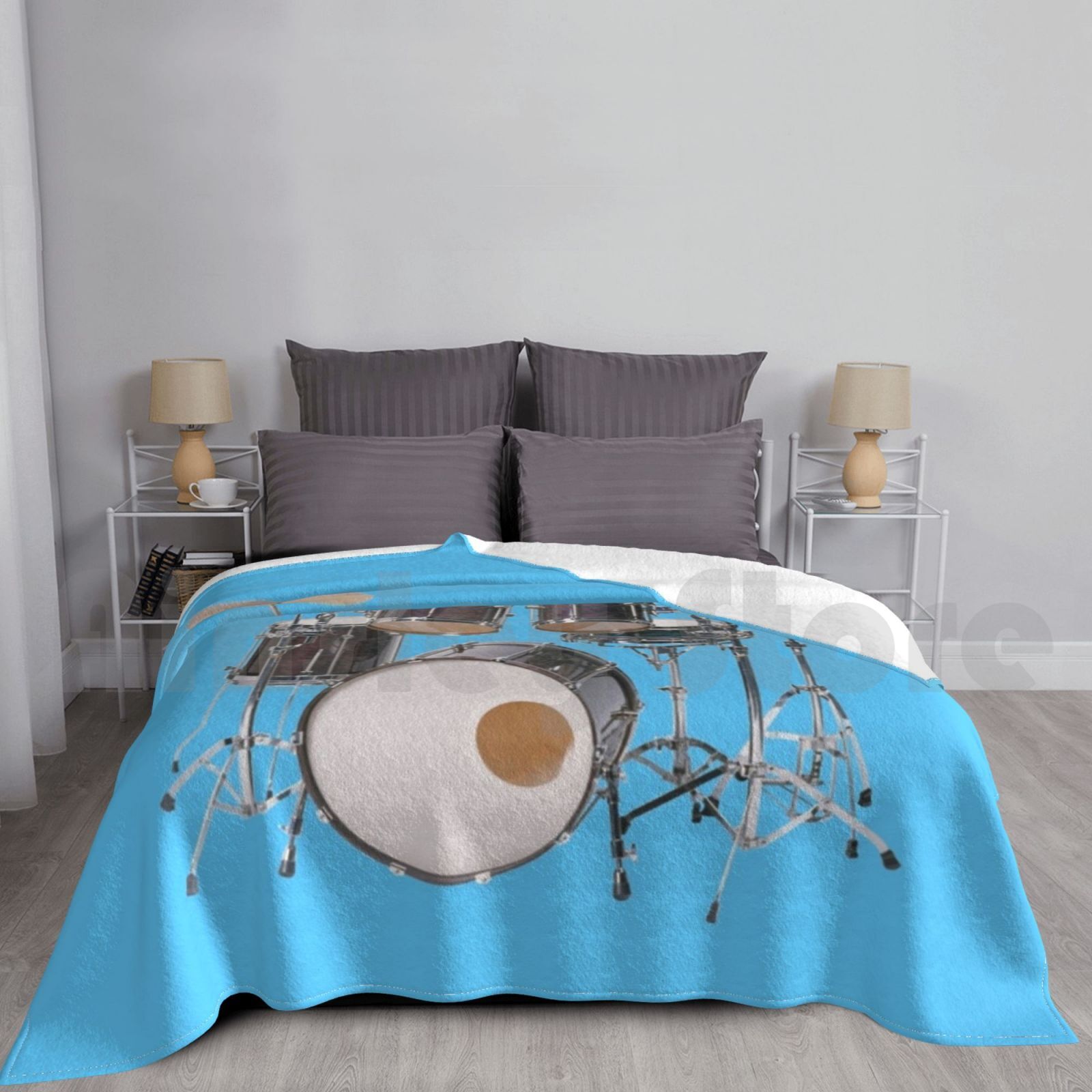 Musical Instrument Images - Drums Illustration Blanket Fashion Custom Drums
