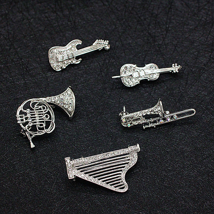 Musical Instrument Images - Image Rhinestone Musical Instrument Brooch Brooch