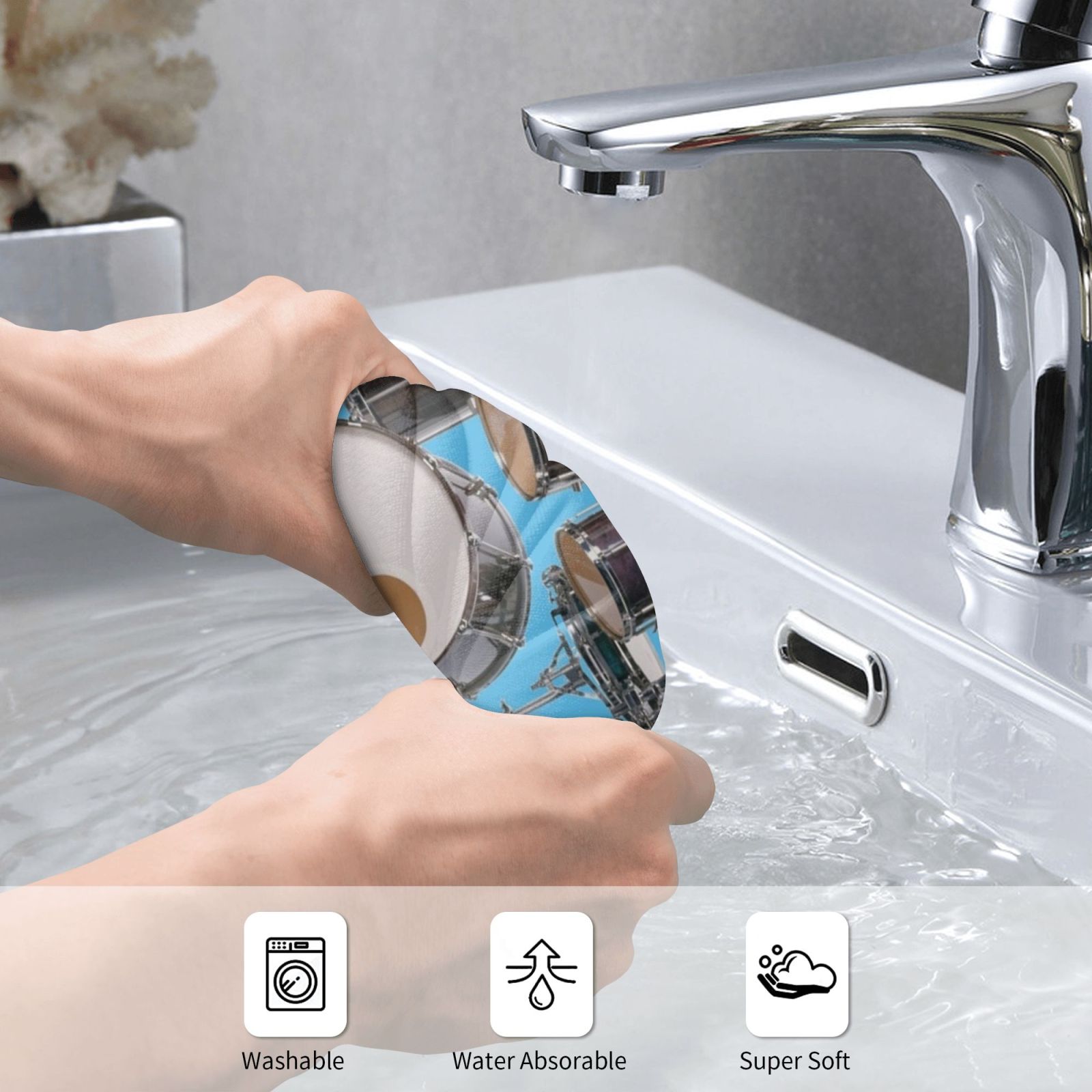Drums Illustration Bath Towel  - Musical Instrument Images ulasan dan harga