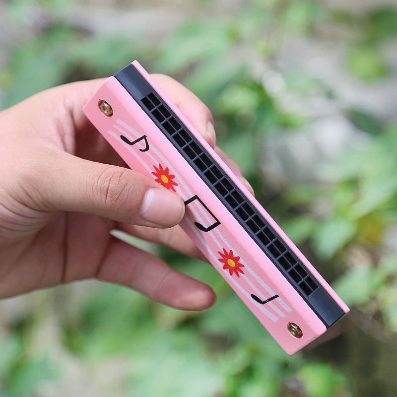 Children's Harmonica, Wooden M - Musical Instrument That You Blow Into ulasan dan harga