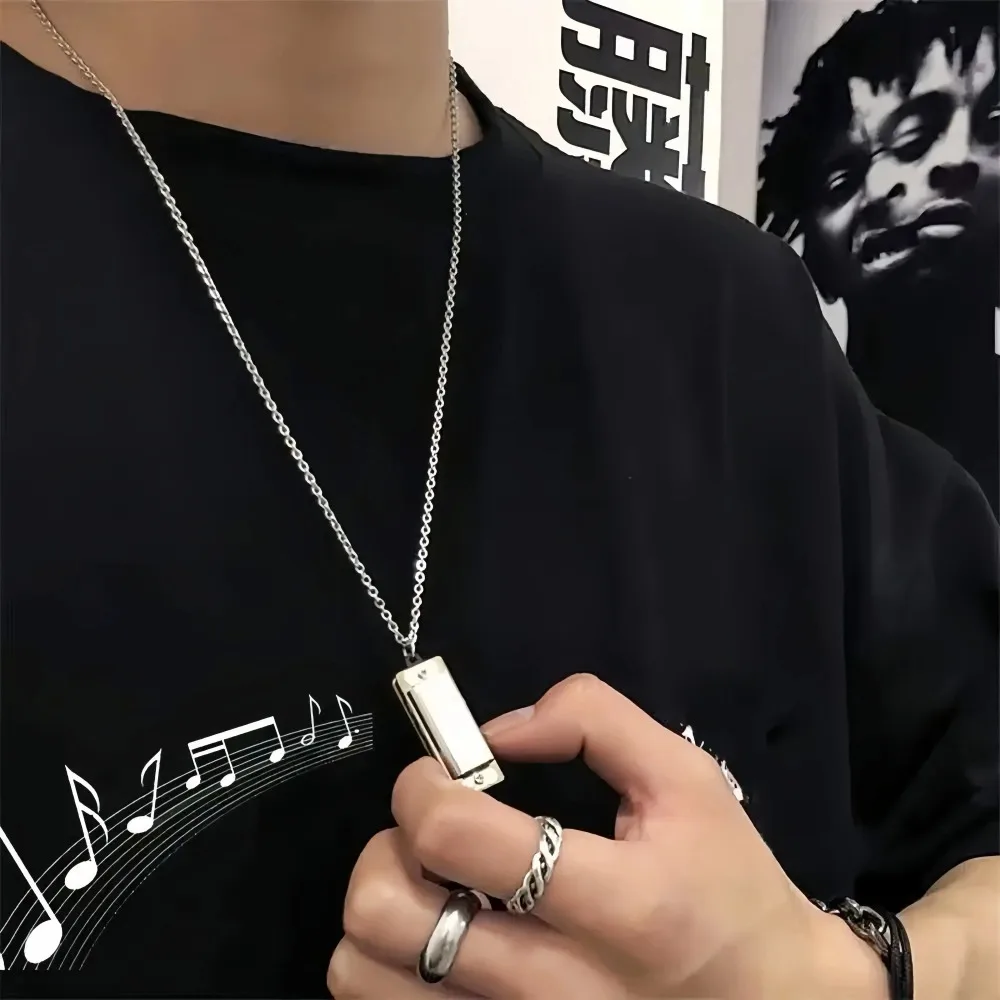 Mini Harmonica Necklace Men an - Musical Instrument That You Blow Into ulasan dan harga
